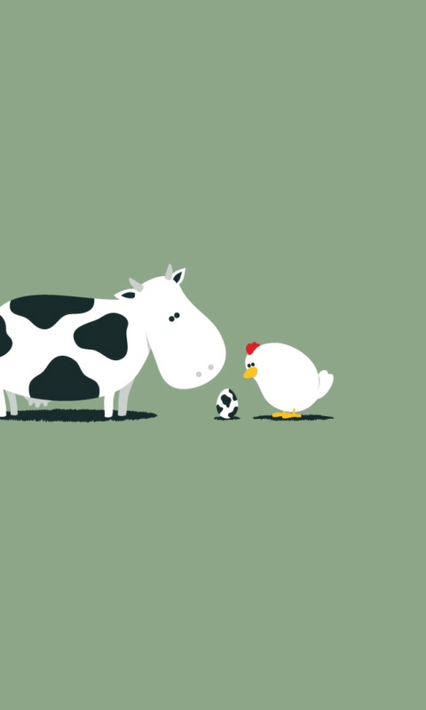 Das Funny Cow Egg Wallpaper 480x800