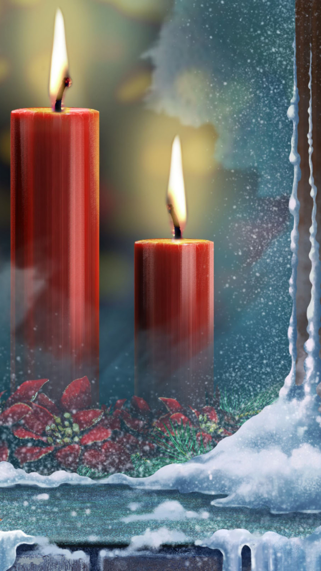 Red Candles wallpaper 1080x1920