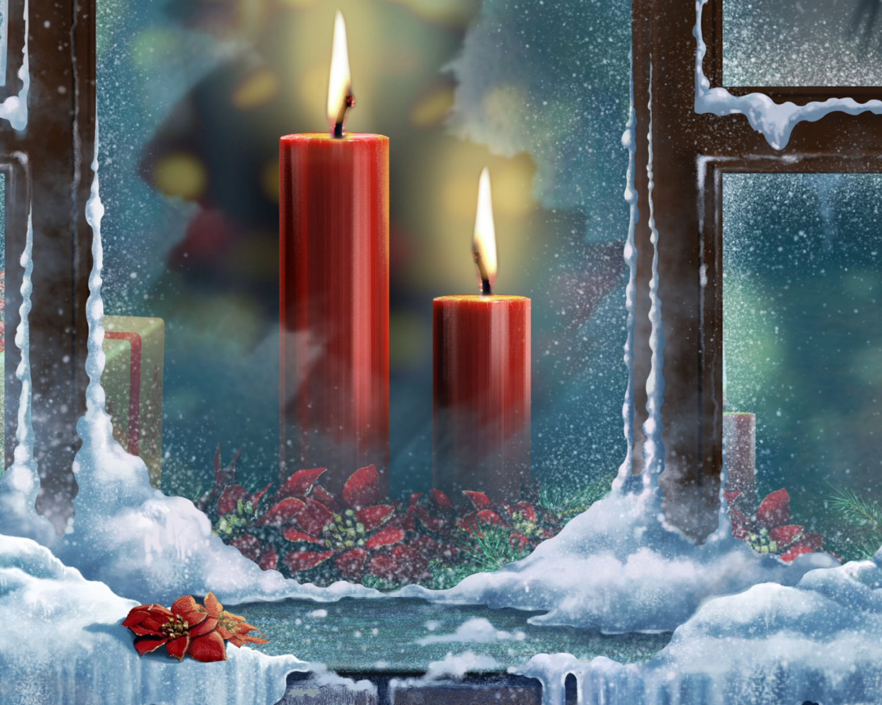 Das Red Candles Wallpaper 1280x1024