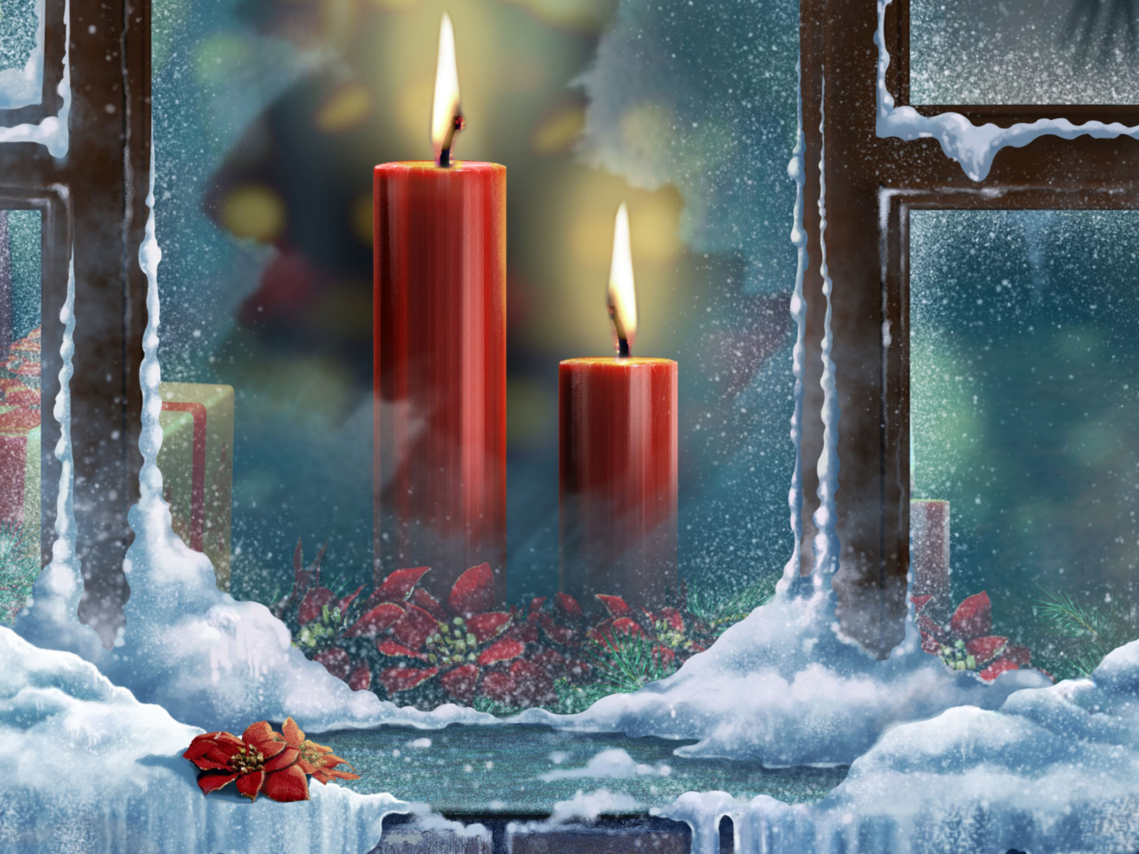 Das Red Candles Wallpaper 1280x960