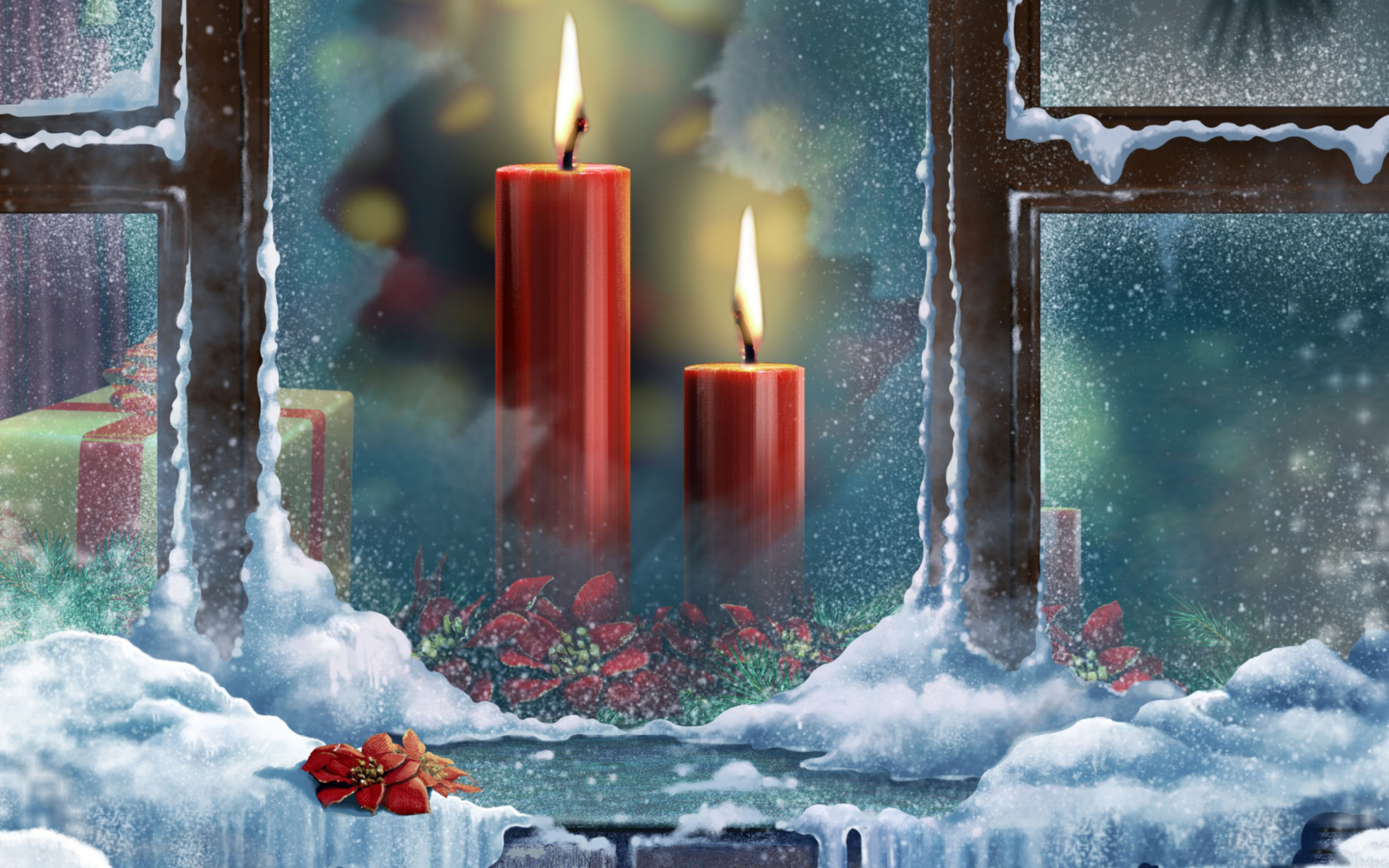 Das Red Candles Wallpaper 1680x1050