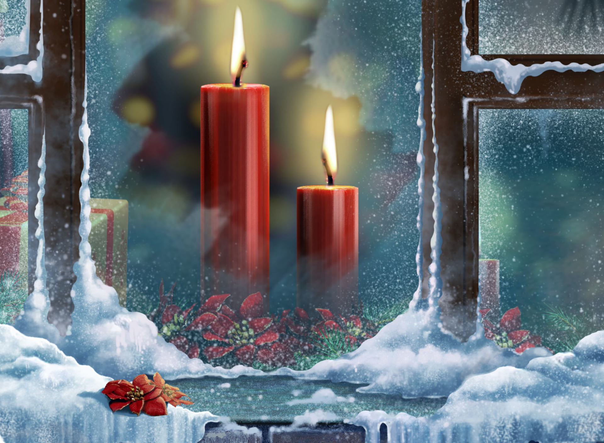 Red Candles wallpaper 1920x1408