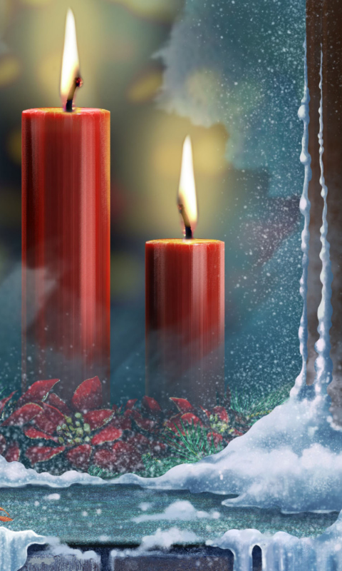 Das Red Candles Wallpaper 480x800