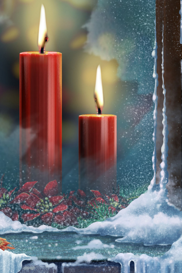 Red Candles wallpaper 640x960