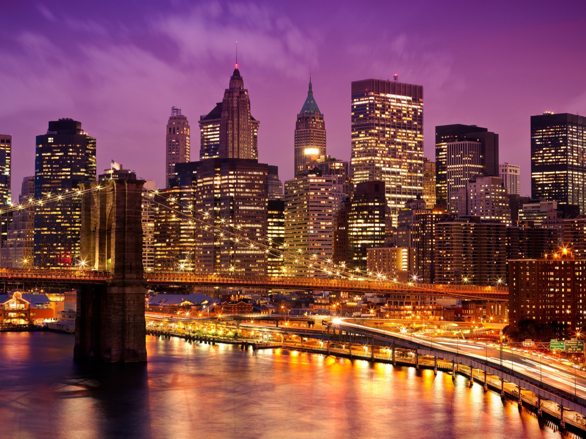 Purple Night City wallpaper 1152x864