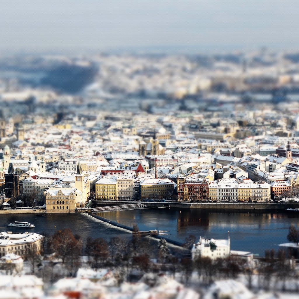 Fondo de pantalla Prague Winter Panorama 1024x1024