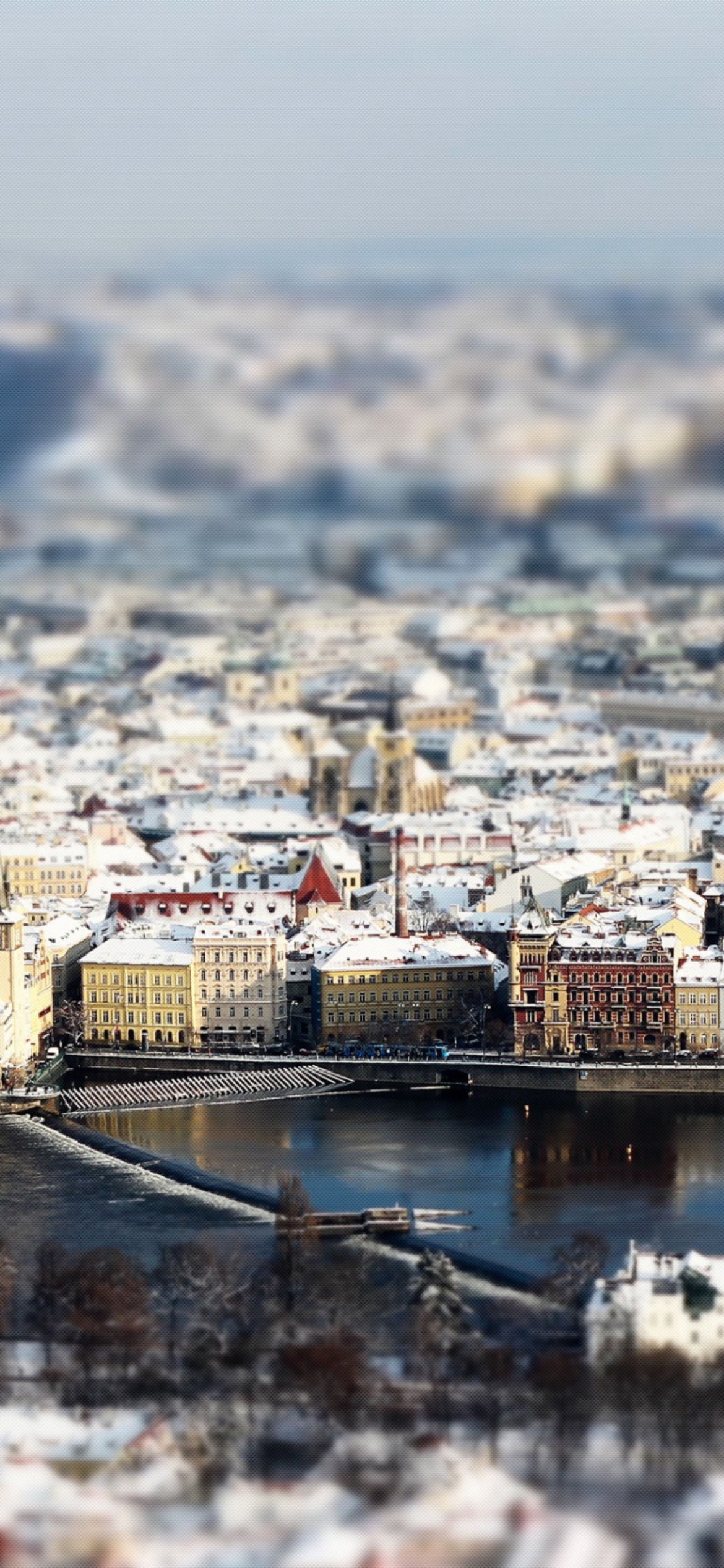 Fondo de pantalla Prague Winter Panorama 1170x2532