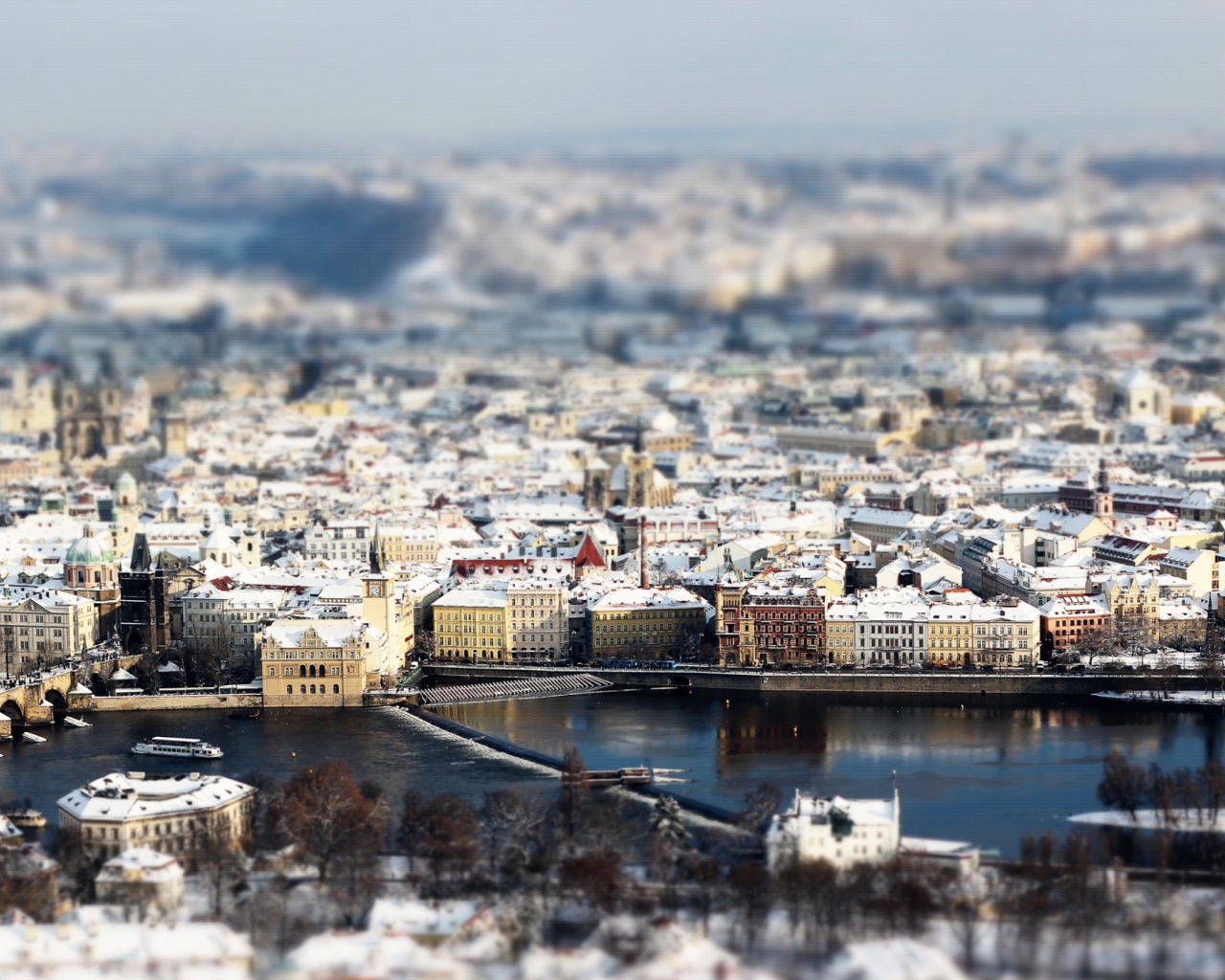 Screenshot №1 pro téma Prague Winter Panorama 1280x1024