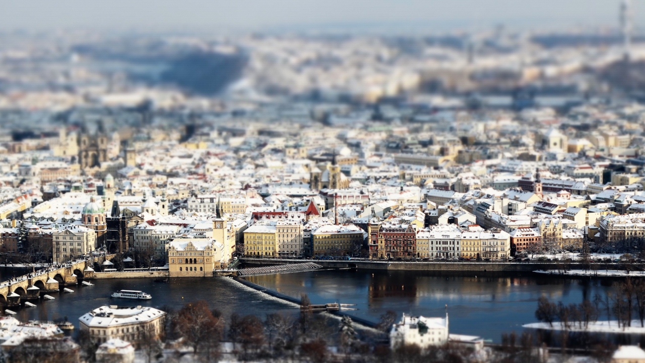 Fondo de pantalla Prague Winter Panorama 1280x720