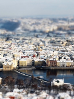 Prague Winter Panorama wallpaper 240x320