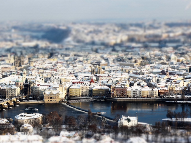 Prague Winter Panorama wallpaper 640x480