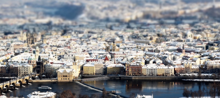 Fondo de pantalla Prague Winter Panorama 720x320