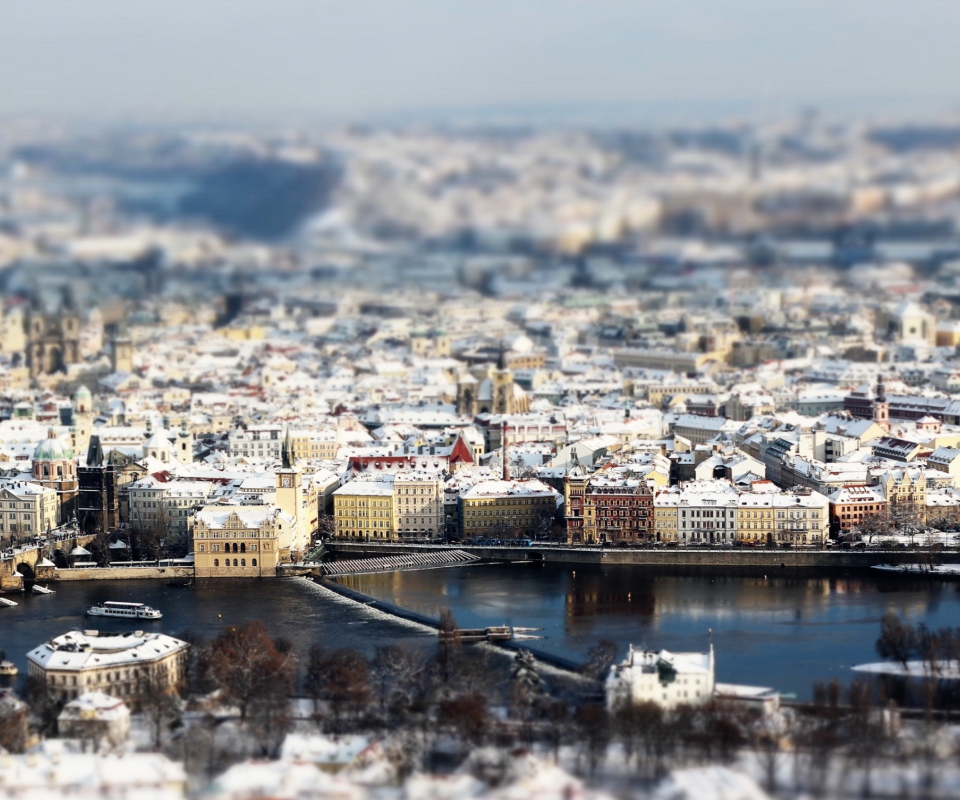 Fondo de pantalla Prague Winter Panorama 960x800