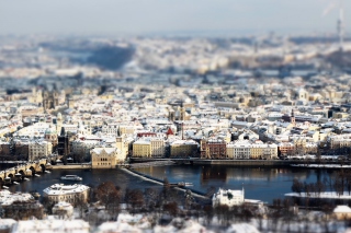 Prague Winter Panorama Background for Android, iPhone and iPad