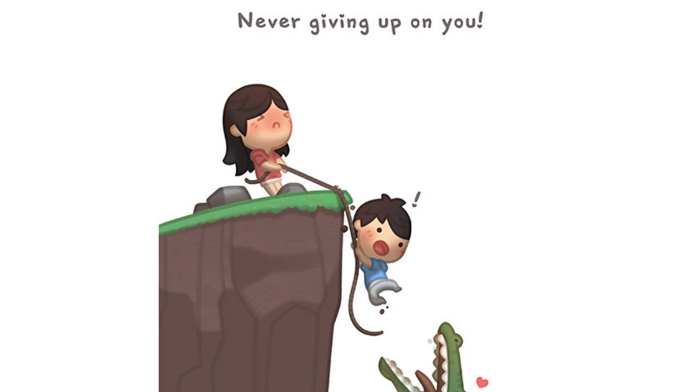 Love Is - Never giving up on you wallpaper 1366x768