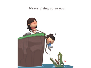 Love Is - Never giving up on you wallpaper 320x240