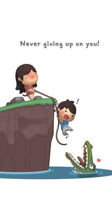 Love Is - Never giving up on you wallpaper 360x640