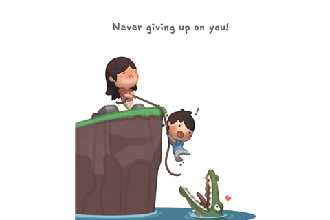 Das Love Is - Never giving up on you Wallpaper 480x320