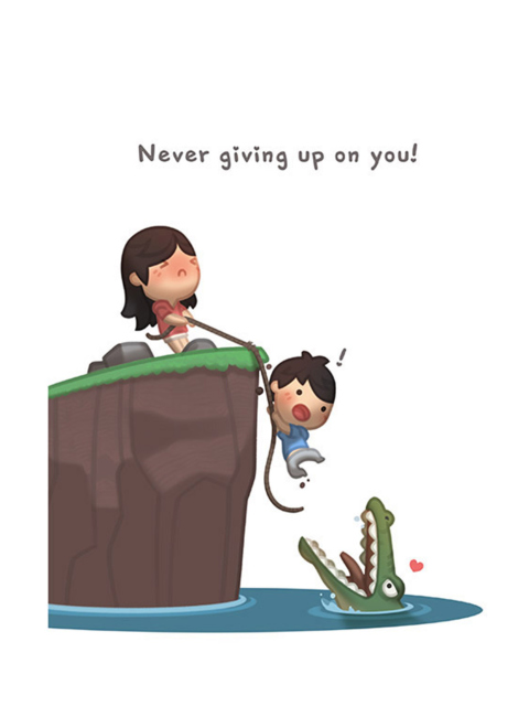Das Love Is - Never giving up on you Wallpaper 480x640