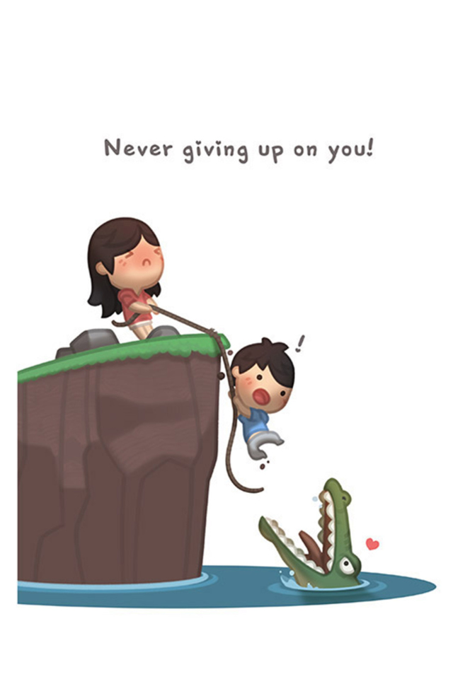Love Is - Never giving up on you wallpaper 640x960