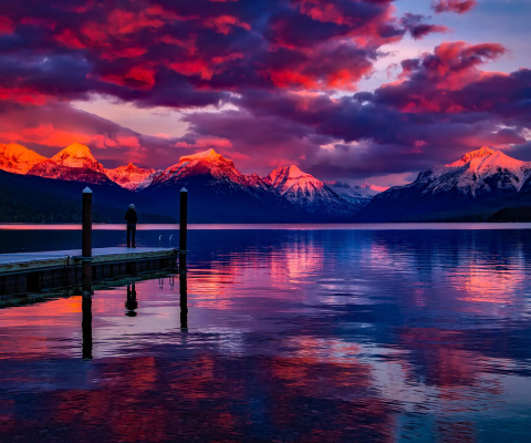 Fondo de pantalla Lake McDonald in Glacier National Park 480x400