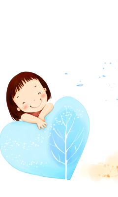 Drawing Of Funny Girl With Heart screenshot #1 240x400
