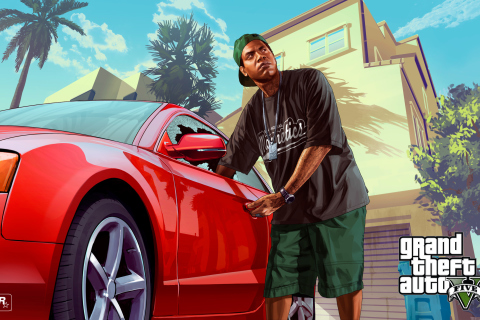Das Grand Theft Auto V, Rockstar Games Wallpaper 480x320