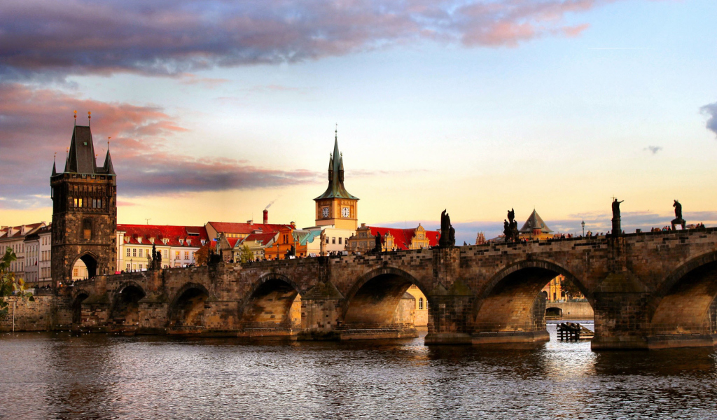 Das Charles Bridge In Prague Wallpaper 1024x600