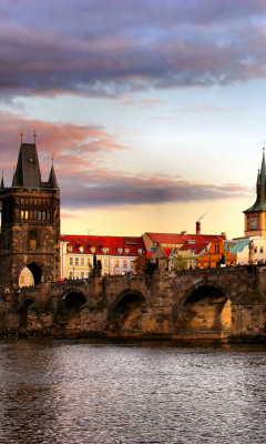 Charles Bridge In Prague wallpaper 240x400