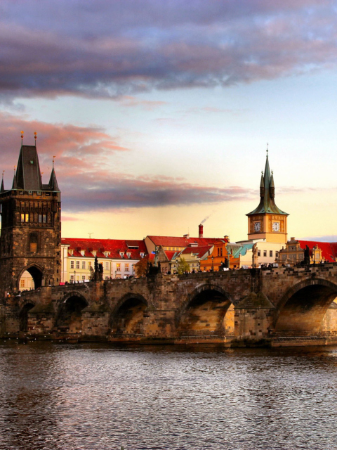 Das Charles Bridge In Prague Wallpaper 480x640