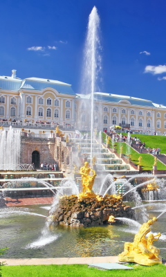 Das Peterhof In Saint-Petersburg Wallpaper 240x400