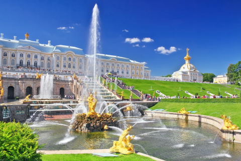 Das Peterhof In Saint-Petersburg Wallpaper 480x320