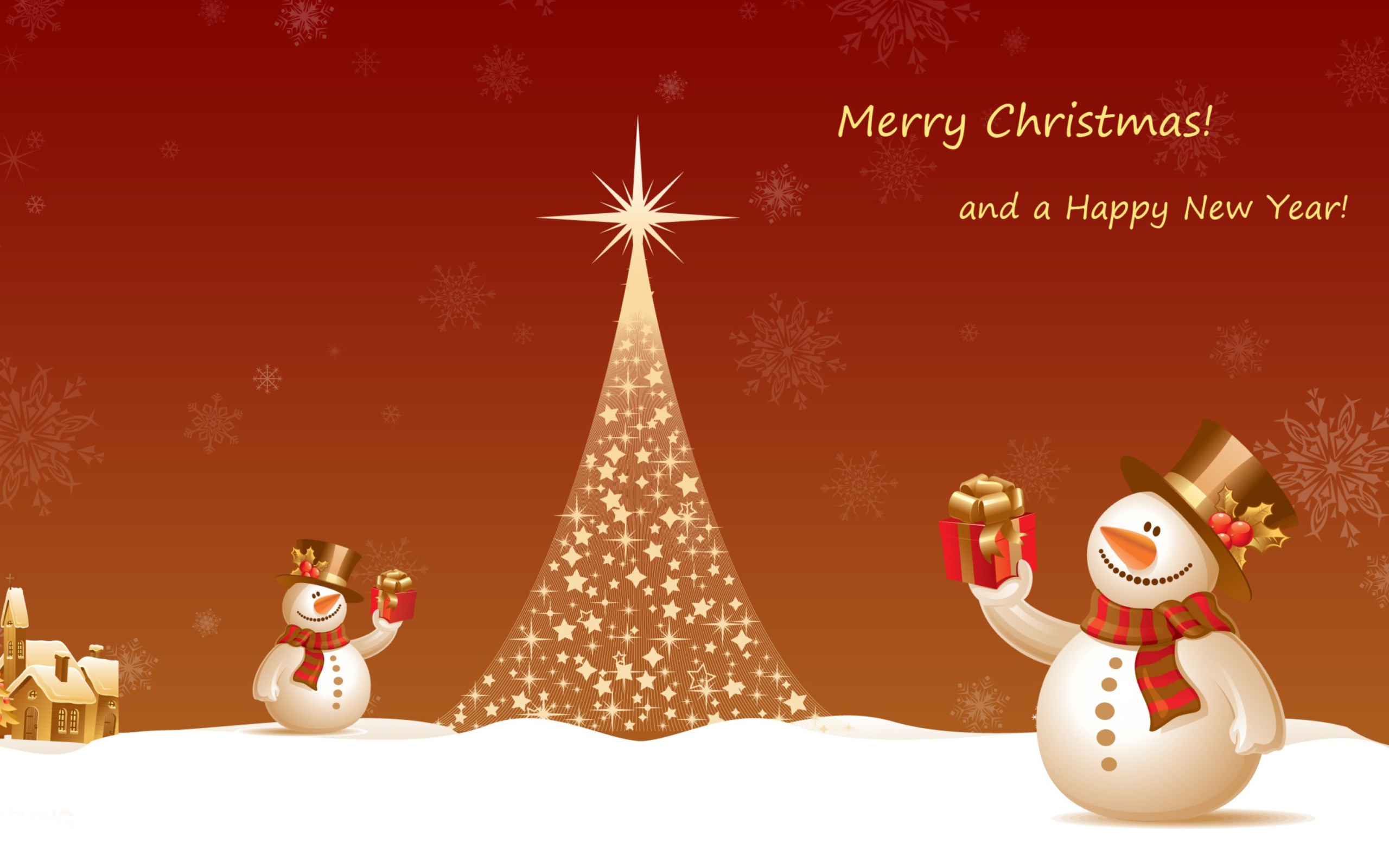 Screenshot №1 pro téma Snowman New Year 2013 2560x1600