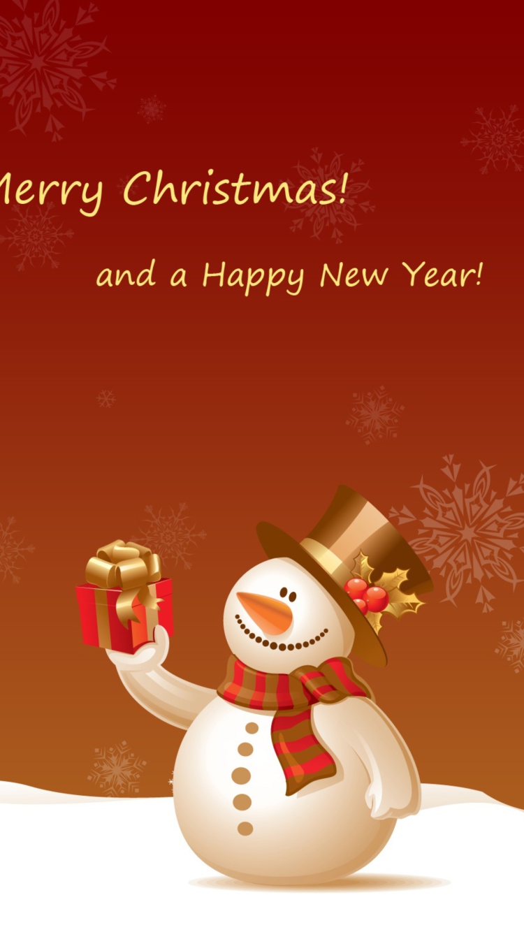 Sfondi Snowman New Year 2013 750x1334