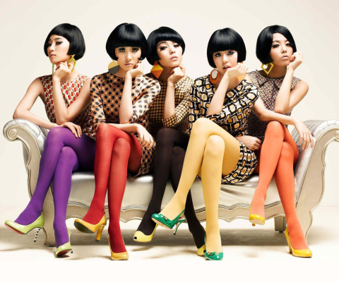 Das Five Asian Girls Wallpaper 480x400