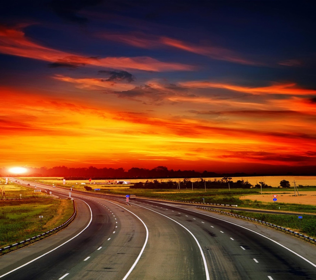 Das Sunset Highway Hd Wallpaper 1080x960