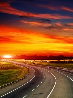 Das Sunset Highway Hd Wallpaper 240x320