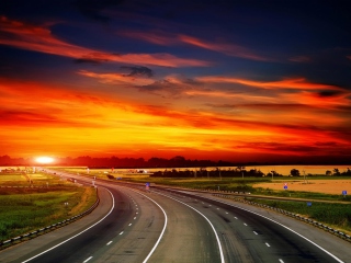 Das Sunset Highway Hd Wallpaper 320x240