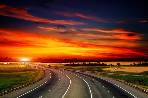 Das Sunset Highway Hd Wallpaper 480x320