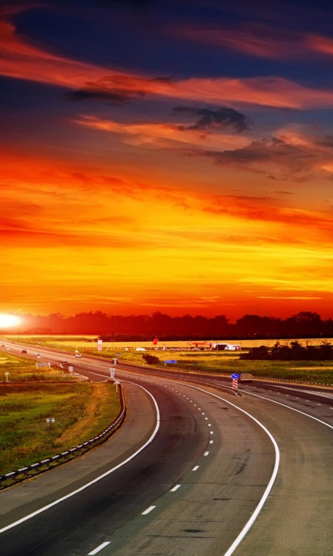 Das Sunset Highway Hd Wallpaper 480x800