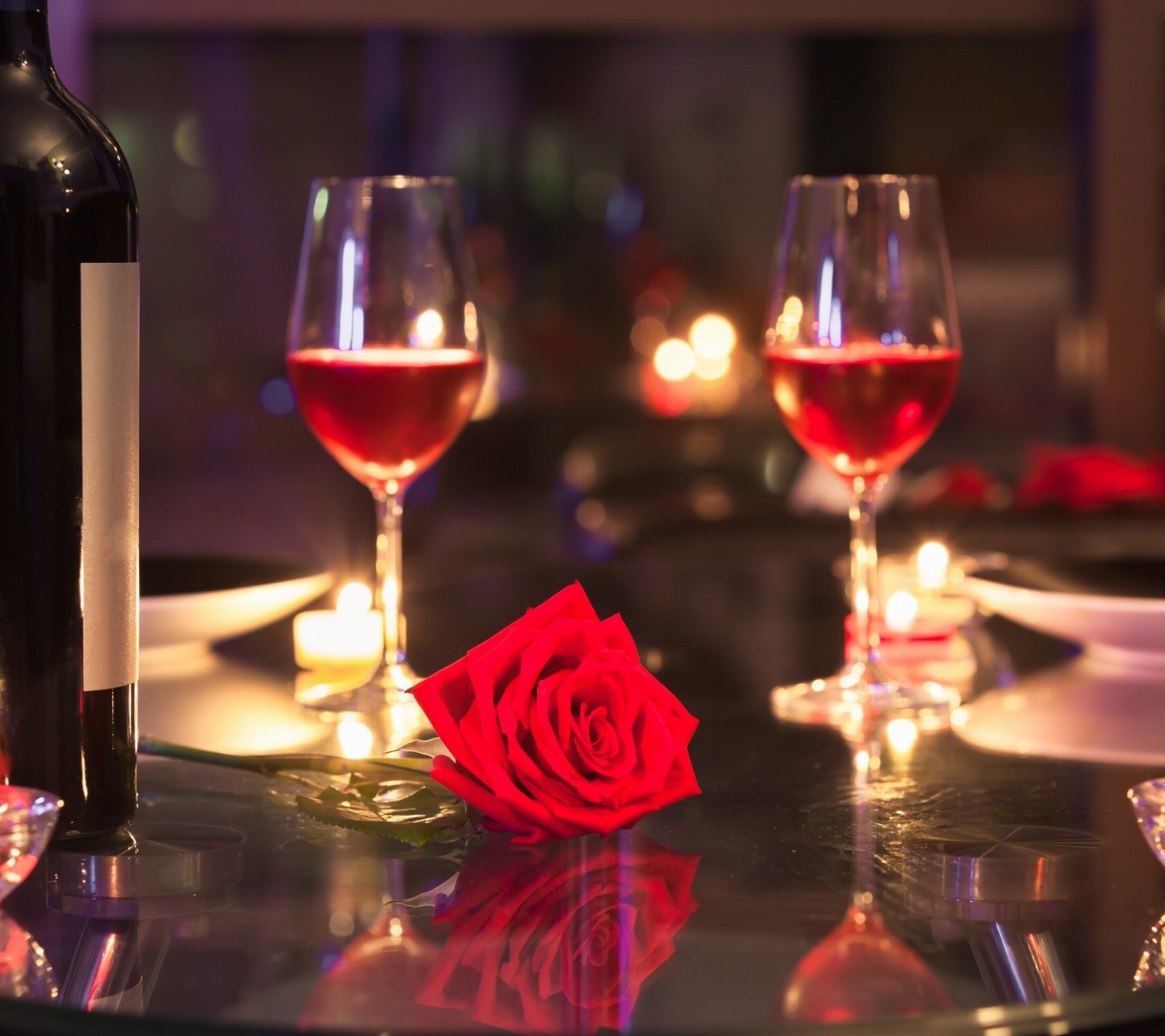 Fondo de pantalla Romantic evening with wine 1440x1280