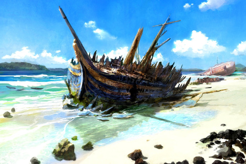 Fondo de pantalla Shipwreck 480x320