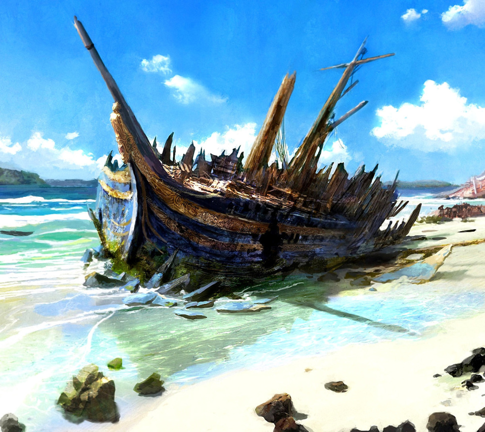 Shipwreck wallpaper 960x854