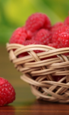 Basket Of Raspberries wallpaper 240x400