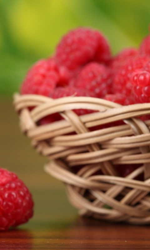 Basket Of Raspberries wallpaper 480x800