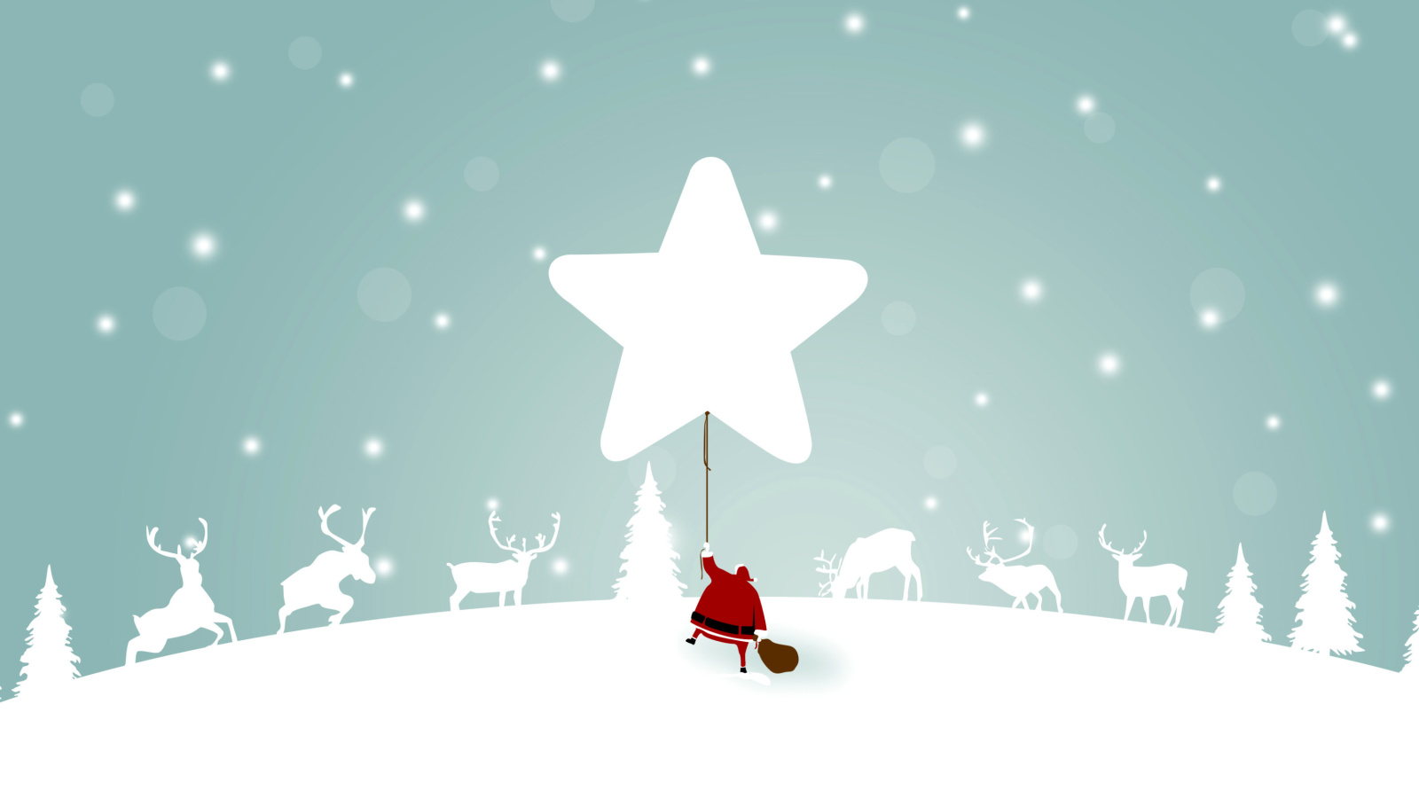 Fondo de pantalla Santa Claus with Reindeer 1600x900