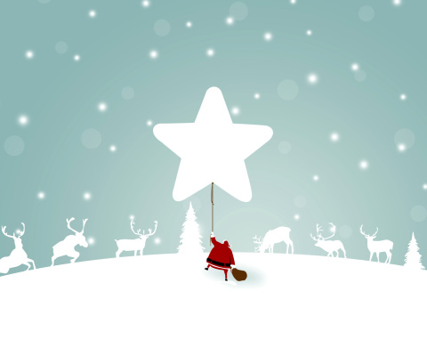 Sfondi Santa Claus with Reindeer 480x400