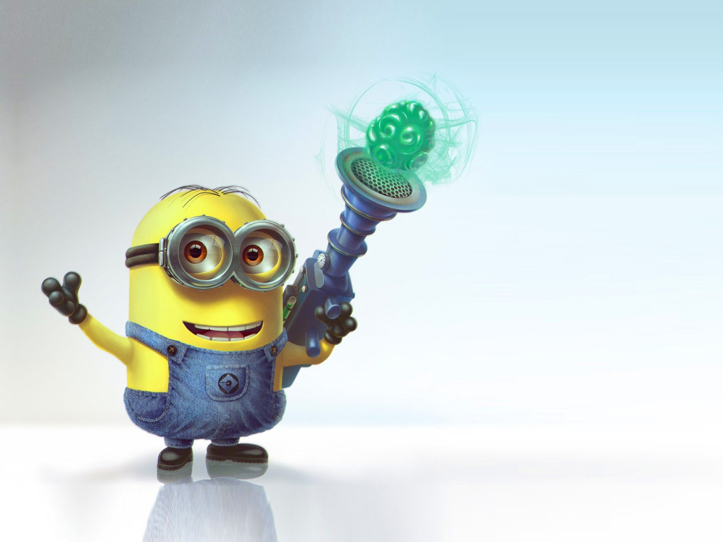 Minion with Laser wallpaper 1024x768