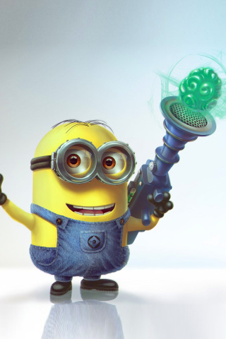 Minion with Laser wallpaper 320x480