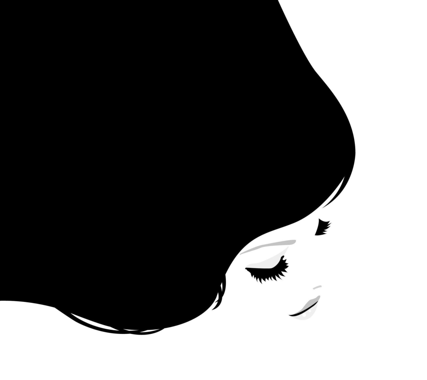 Sfondi Black And White Scetch Of Girl 1440x1280